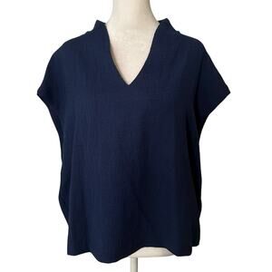 Maeve Anthropologie navy blue sleeveless top size L